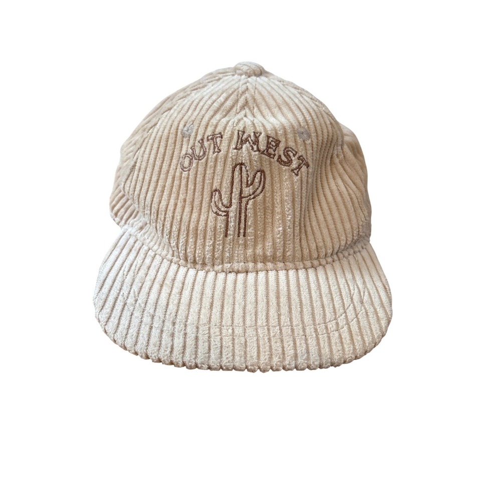 Rylee + Cru Corduroy Hat Kids Tan Out West Cactus Baseball Cap SIZE S/M